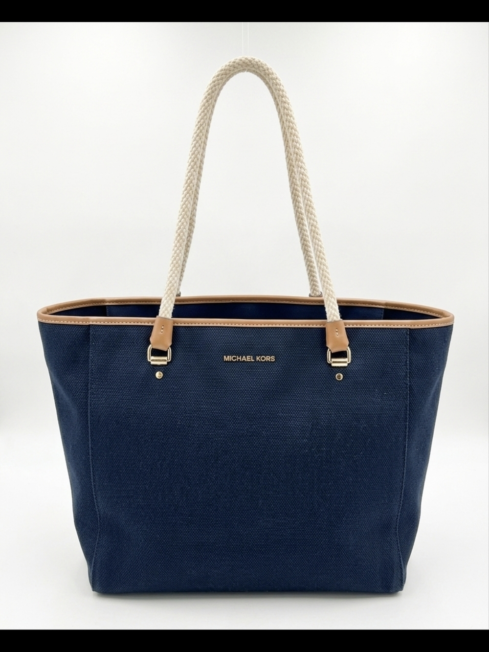 Michael Kors Blakely Large Canvas Tote Navy Bag Purse